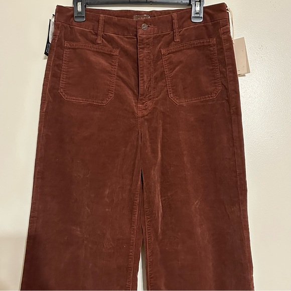 MOTHER NWT The Cord Patch Pocket Roller Brown Corduroy Flare Pants - Picture 3 of 9